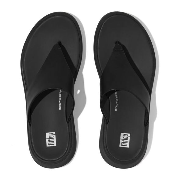 NEW FITFLOP WOMEN'S FLIP FLOPS WEDGE SANDAL, ALL BLACK, 6.5 - Picture 3 of 6